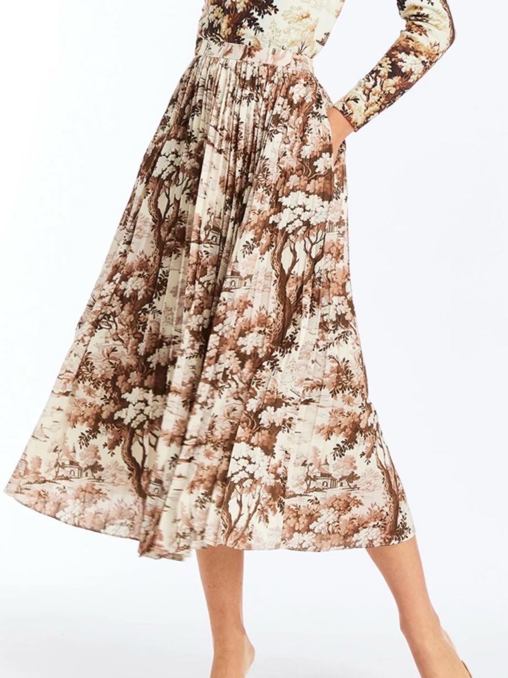 Mestiza New York Daniella Midi Skirt in Chestnut Toile 2 $325